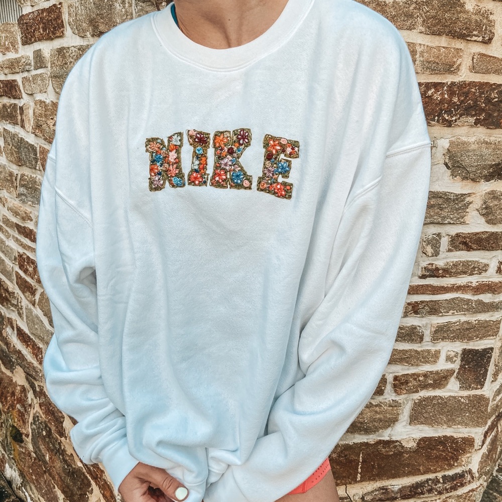 Hand embroidered crewneck!